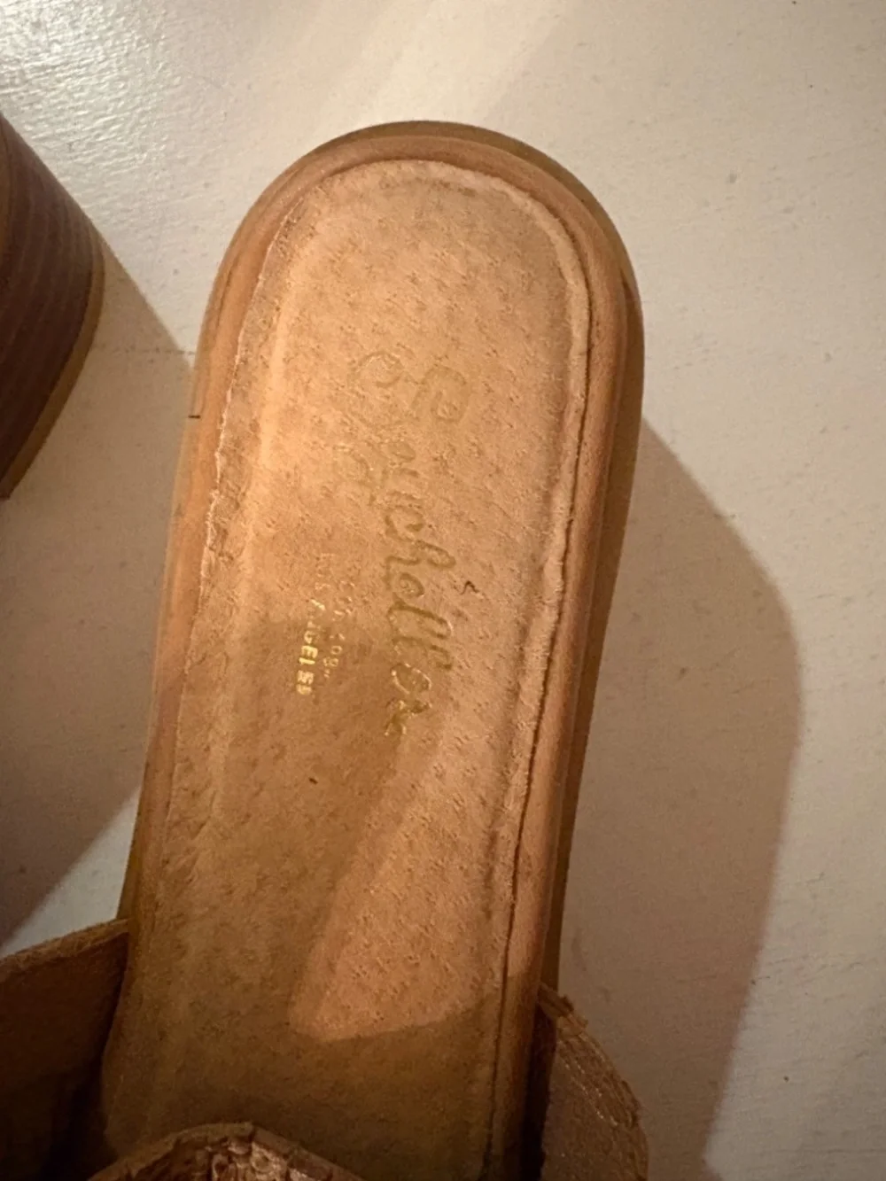 Seychelles woven slide tan